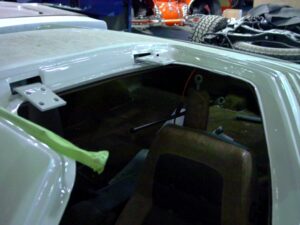 1974 Bricklin - Close up of door jamb painted 1974 Bricklin - Close up of door jamb painted