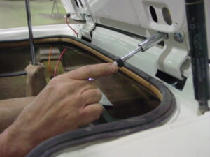 Car Restoration 1974 Bricklin - Installing door